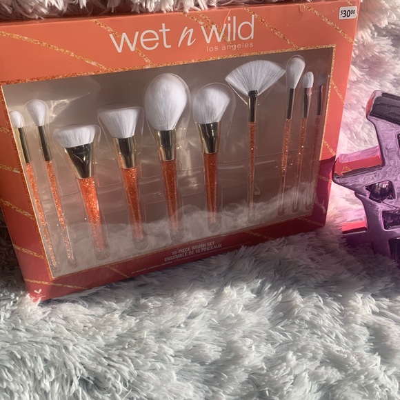 Orange Glitter makeup brush set - Picture 3 of 4